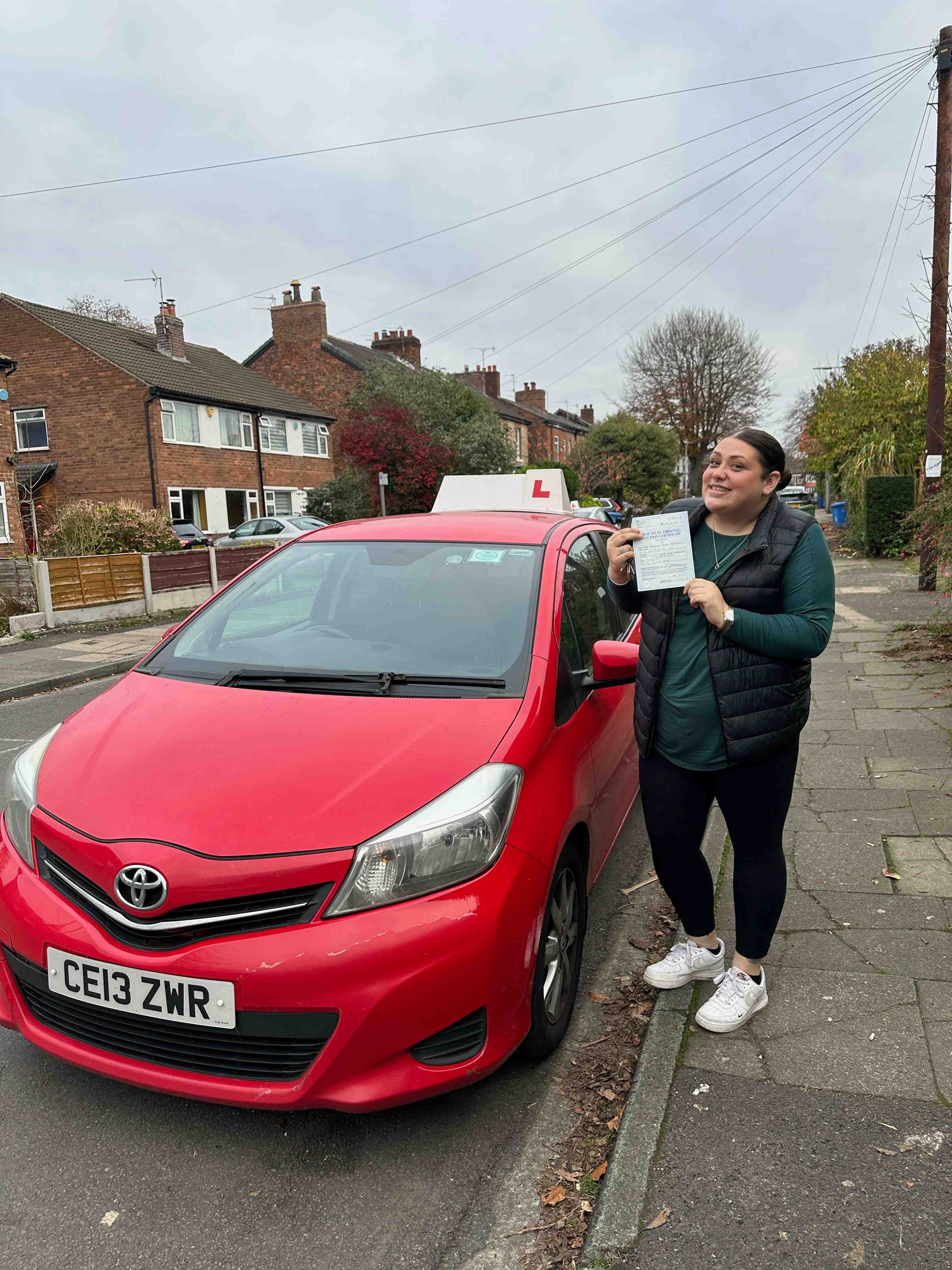 Driving instructor and student